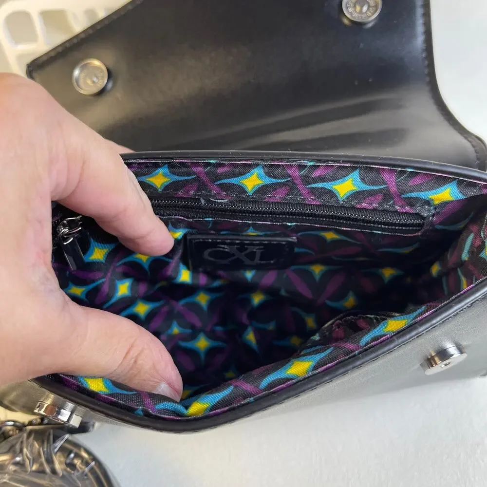 CXL Christian Lacroix Laine Matte Patent Crossbody Bag Black NWT
